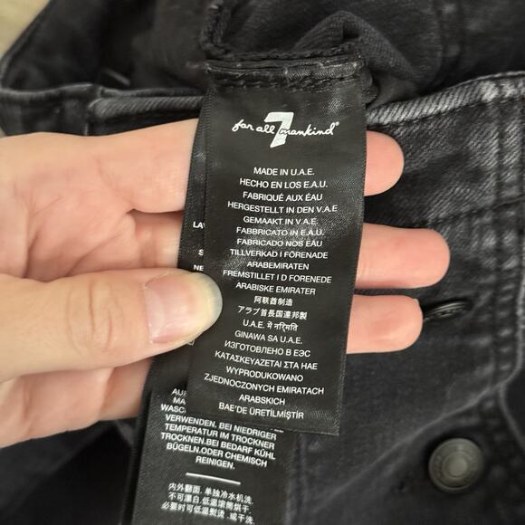 7 For All Mankind Portia Megaflare Jeans Sailor Black Women’s 26 Flare Boho 70's - Picture 6 of 11